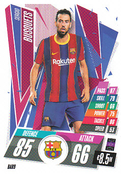 Sergio Busquets FC Barcelona 2020/21 Topps Match Attax CL #BAR09